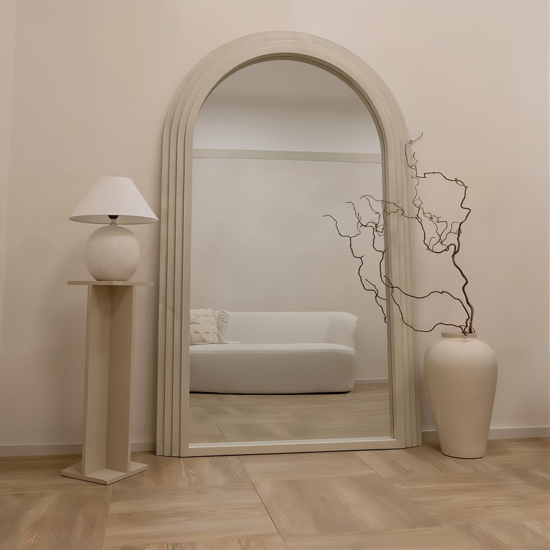 Large Floor Mirror - Arched Mirror showcasing vintage design, perfect for entryways and enhancing interior elegance.