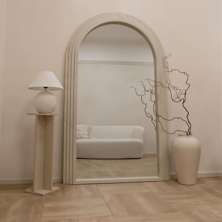 Large Floor Mirror - Arched Mirror showcasing vintage design, perfect for entryways and enhancing interior elegance.