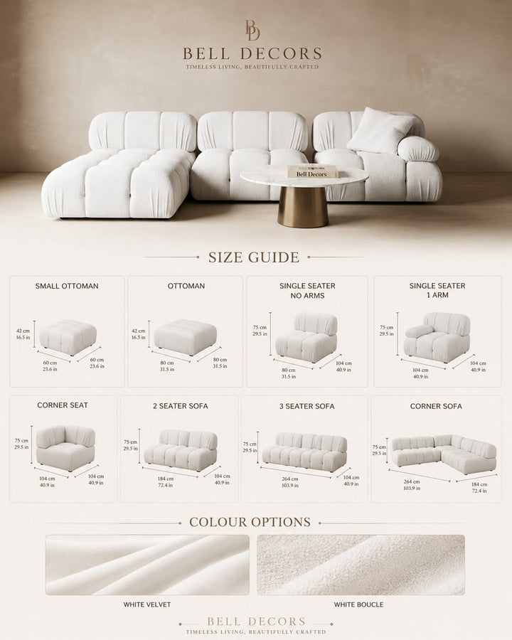 White Boucle Sofa | Modular Sectional Couch — Organic Modern Living Room