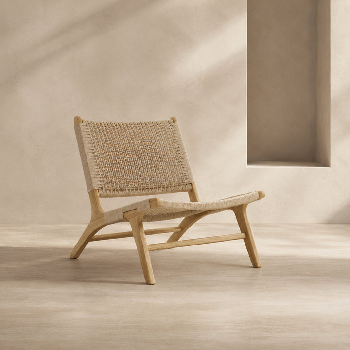 Rattan Lounge Chair | Woven Accent Chair — Mid-Century Living Room