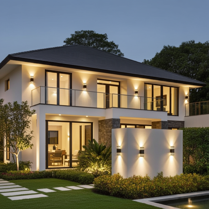 Black Outdoor Wall Light | Up Down LED Wall Sconce — Organic Modern Garden
