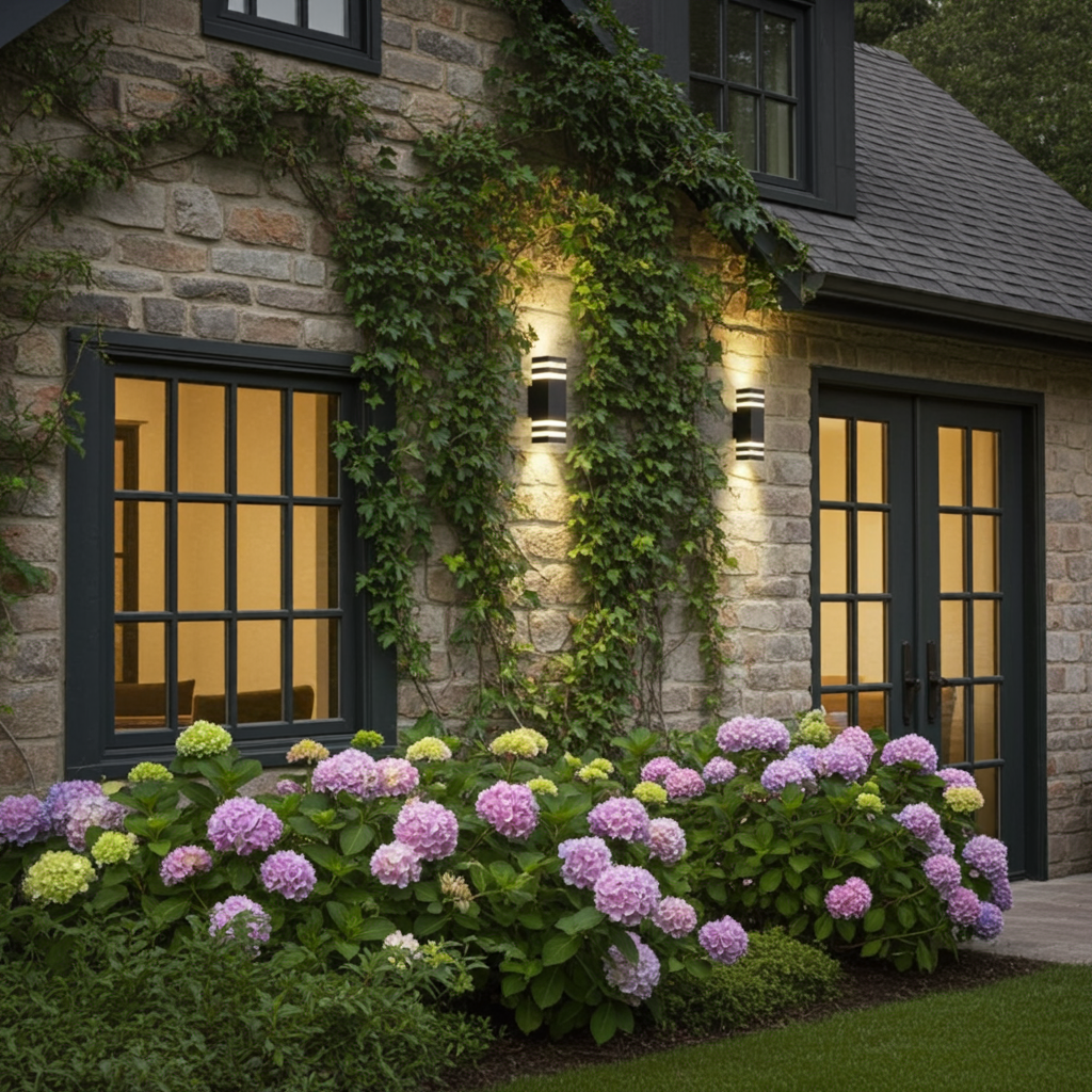 Black Outdoor Wall Light | Up Down LED Wall Sconce — Organic Modern Garden