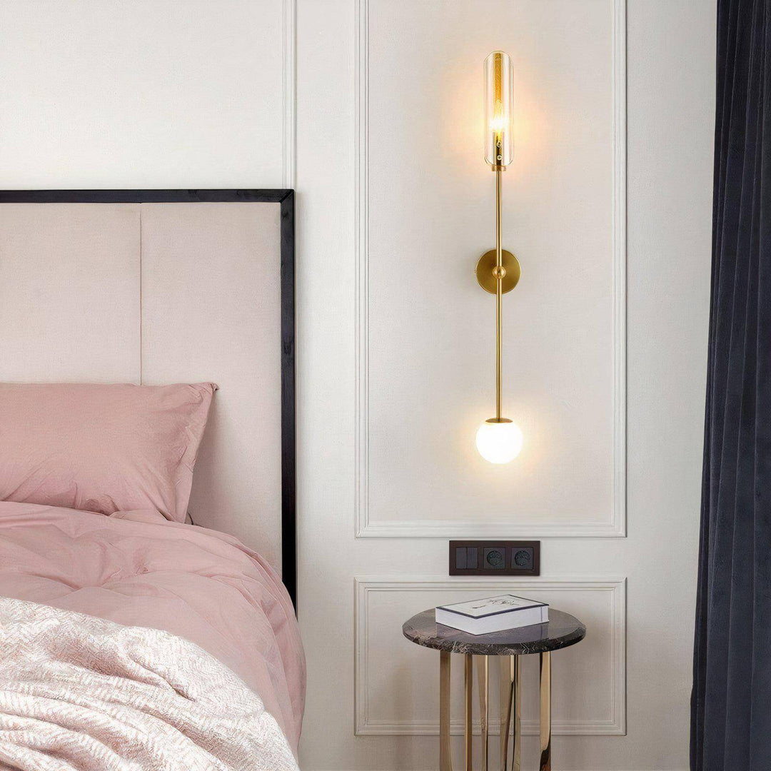 Wall Sconce Light Shades - Elegant & Charming installed beside a cozy bed in a stylish bedroom.