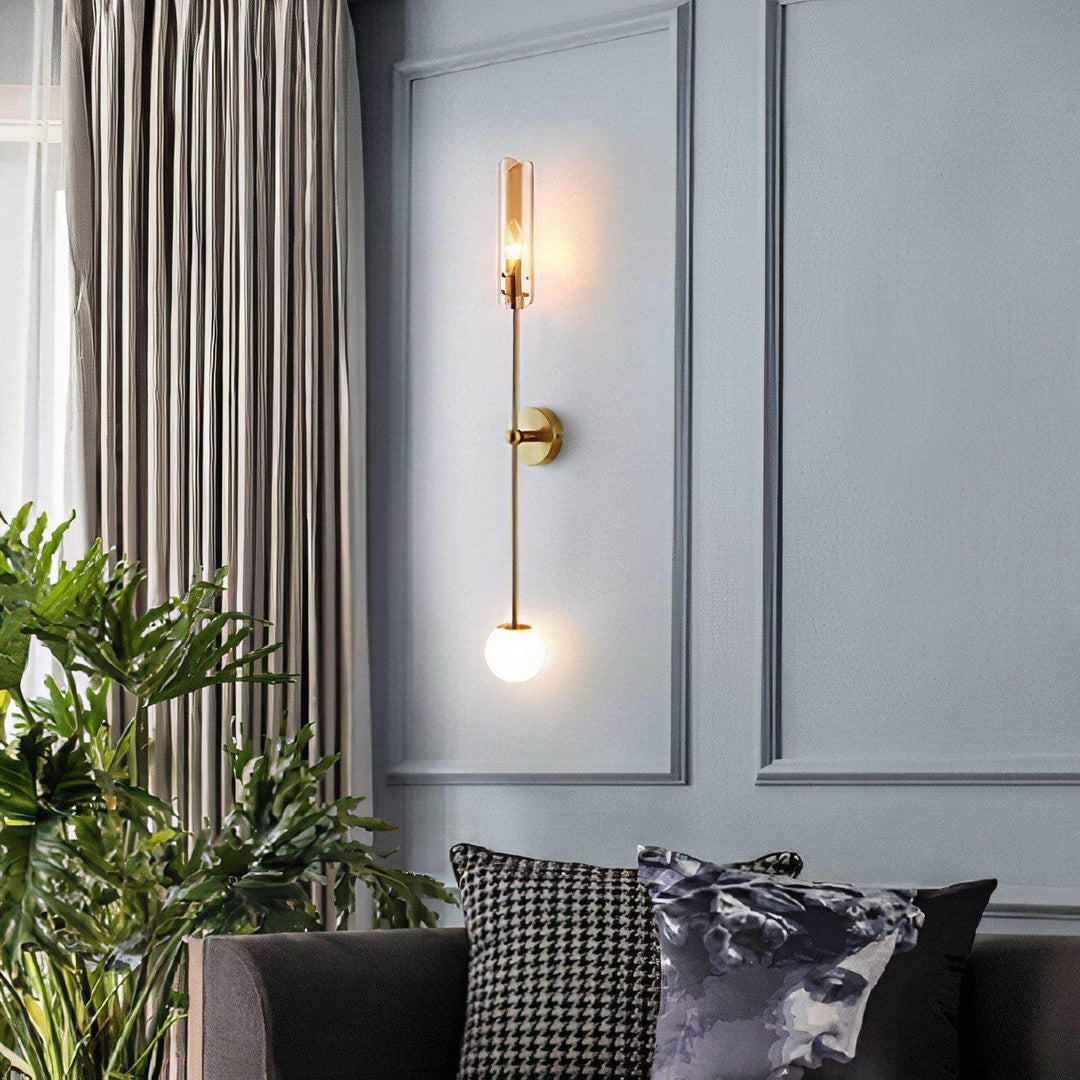 Wall Sconce Light Shades - Elegant & Charming on stylish wall, featuring gold tones and modern design with LED lighting.