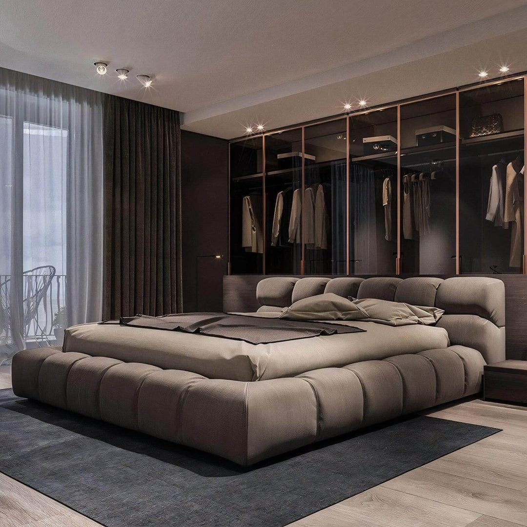 California King Bed - Modern & Luxurious in a stylish bedroom setting with elegant linen and contemporary design.