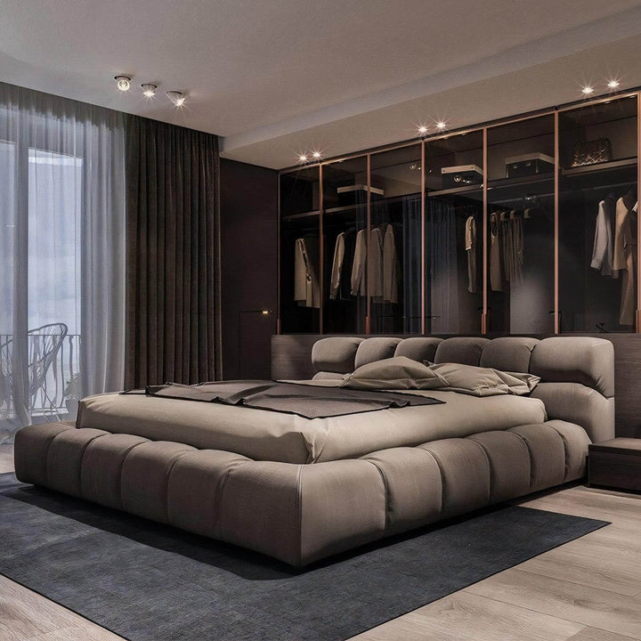 California King Bed - Modern & Luxurious in a stylish bedroom setting with elegant linen and contemporary design.