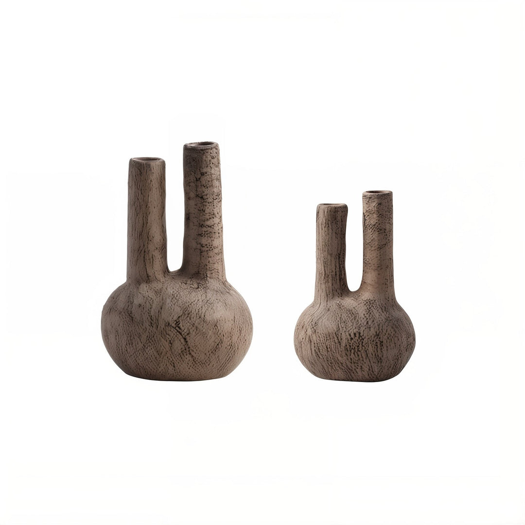 Personal Ornamentation - Brown Ornaments showcasing handcrafted ceramic vases with an organic charm.