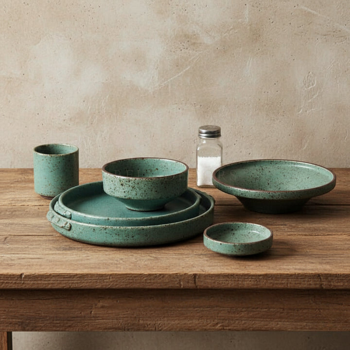 Ceramic Dinnerware Set | Stoneware Plates Bowls Cup — Wabi-Sabi Kitchen