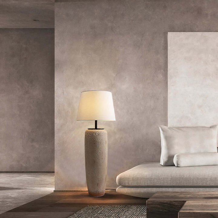 Art Deco Floor Lamp - Minimalistic & Contemporary in a stylish modern living room setting.