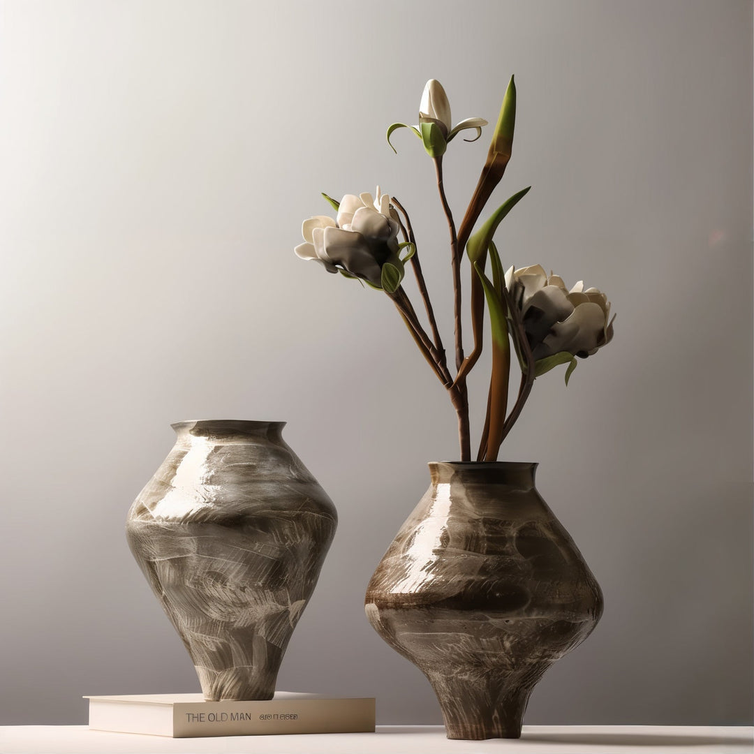 Flower Vase - Decorative Vases featuring terracotta vases with flowers, showcasing rustic elegance and minimalistic design.
