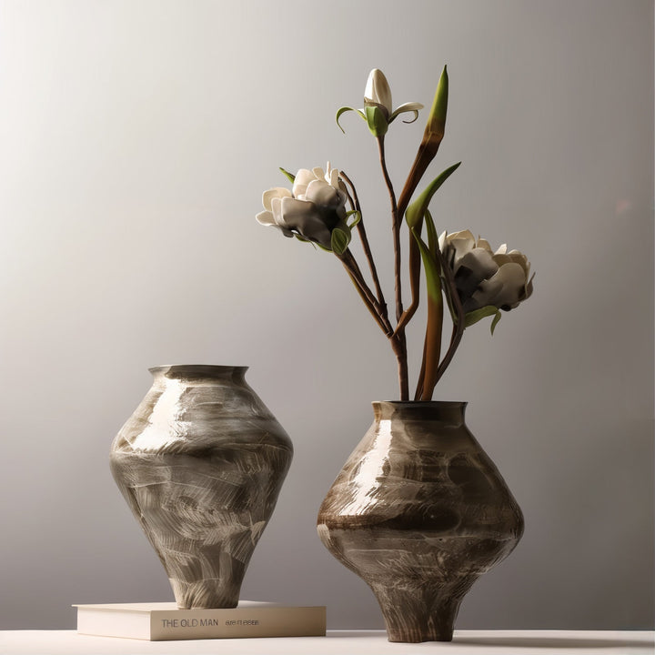 Flower Vase - Decorative Vases featuring terracotta vases with flowers, showcasing rustic elegance and minimalistic design.