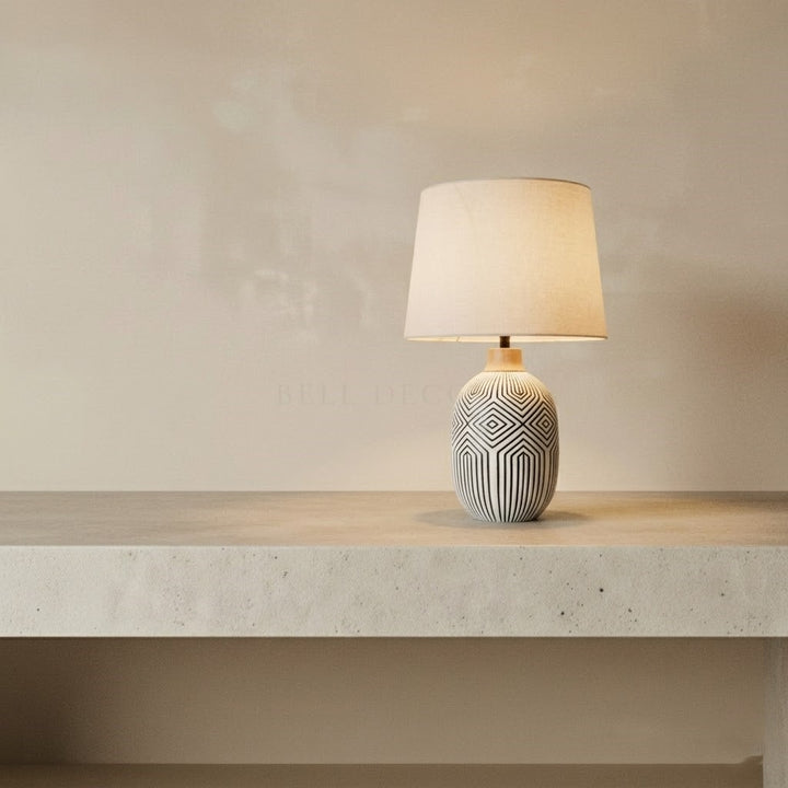 Ceramic Table Lamp | Bedside Lamp — Japandi Bedroom Lighting