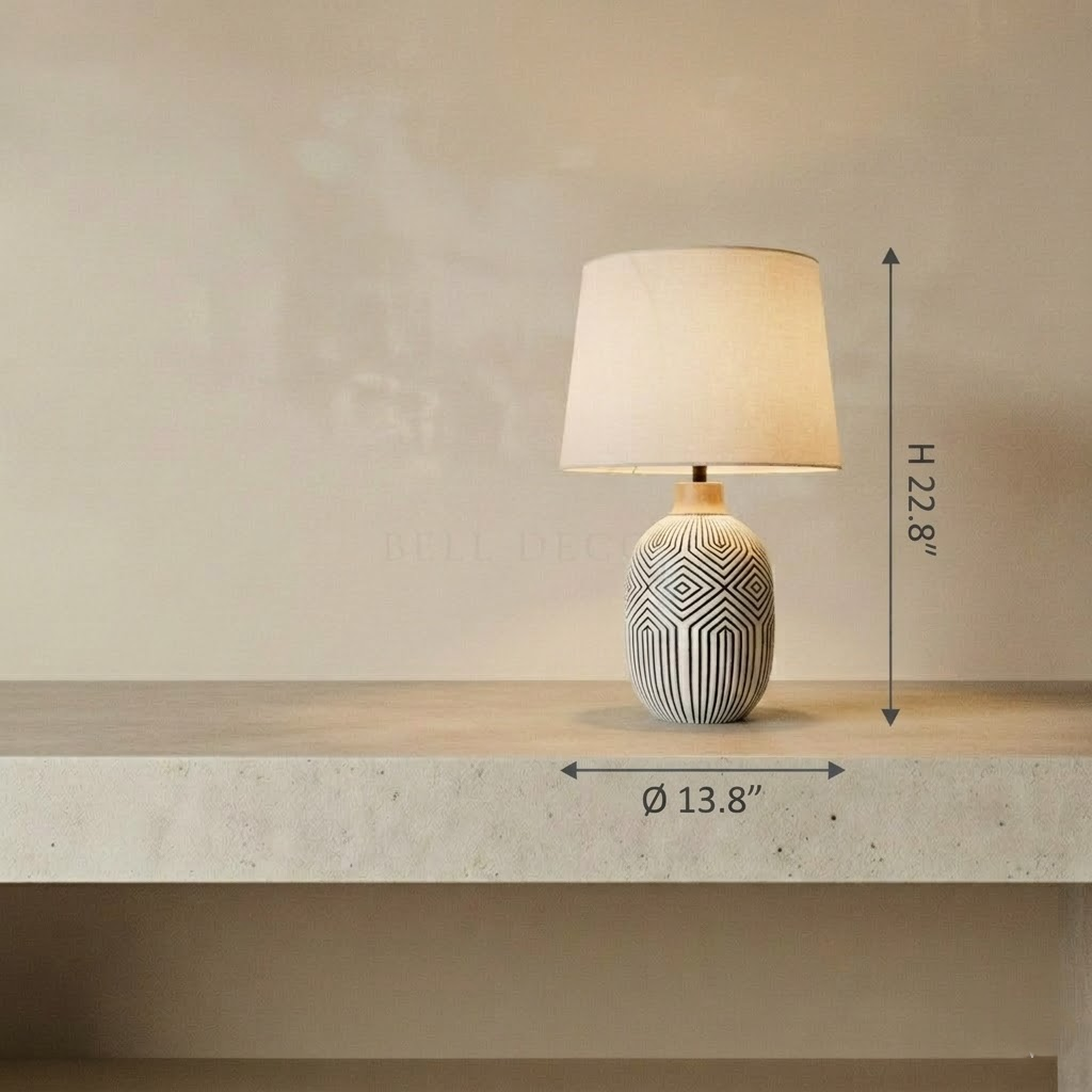 Ceramic Table Lamp | Bedside Lamp — Japandi Bedroom Lighting