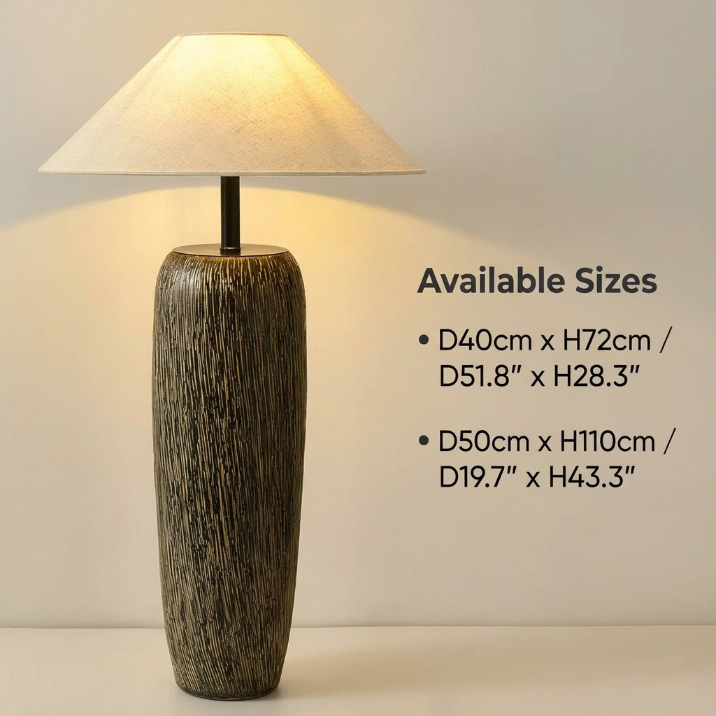 Ceramic Table Lamp | Black Bedside Lamp — Organic Modern Living Room