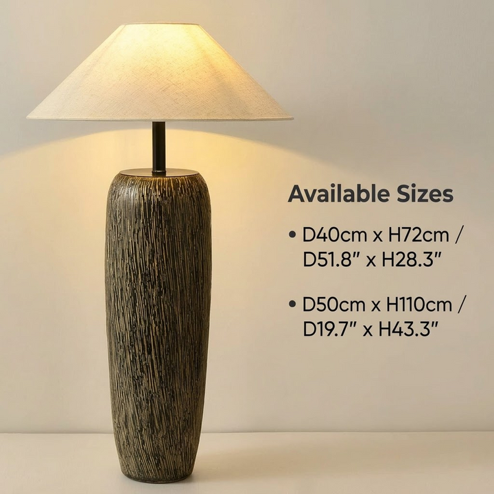 Ceramic Table Lamp | Black Bedside Lamp — Organic Modern Living Room
