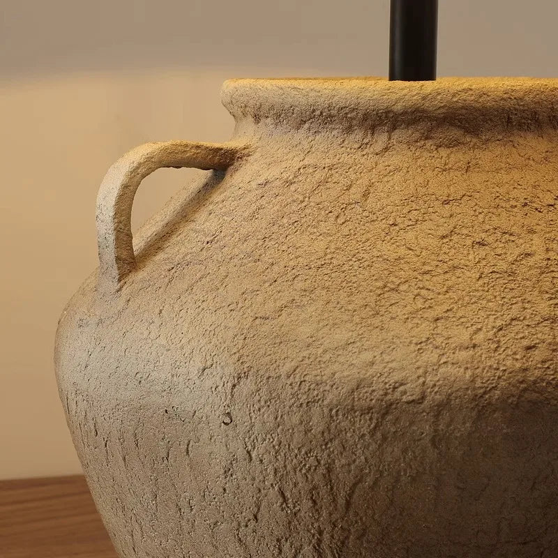 Mid Century Table Lamp - Imperfect Beauty with natural pottery texture and organic form showcasing timeless charm.