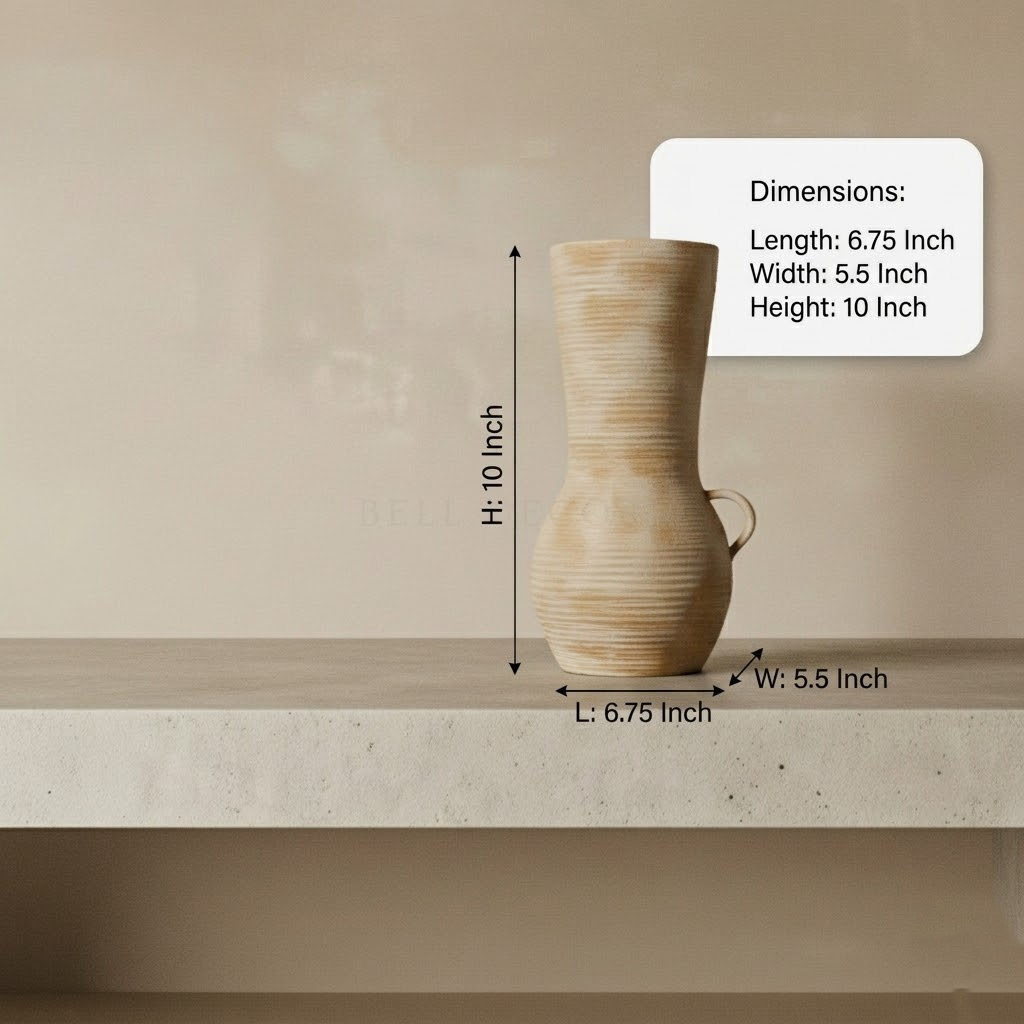 Ceramic Vase | Decorative Pitcher Vase — Organic Modern Living Room