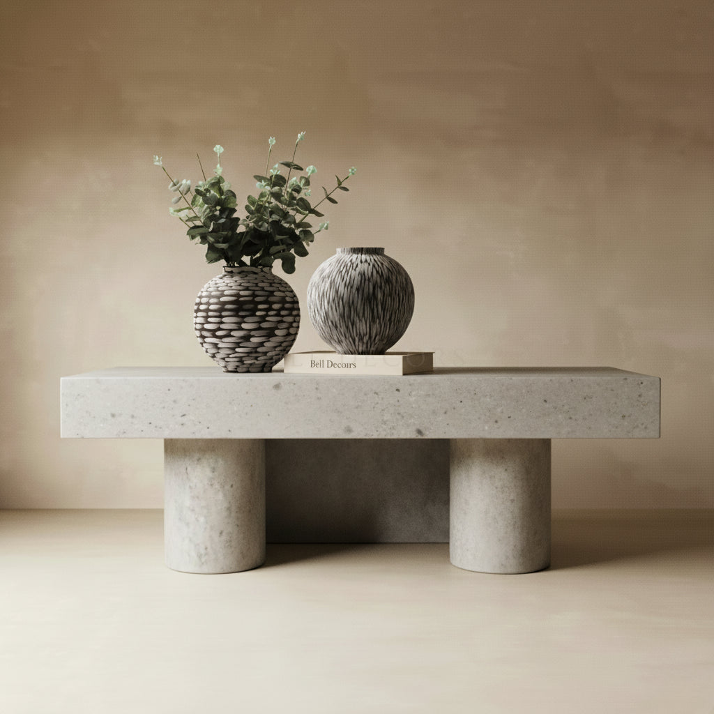 Ceramic Vases - Decorative Vases displayed on a minimalist table with greenery and an inviting interior backdrop.
