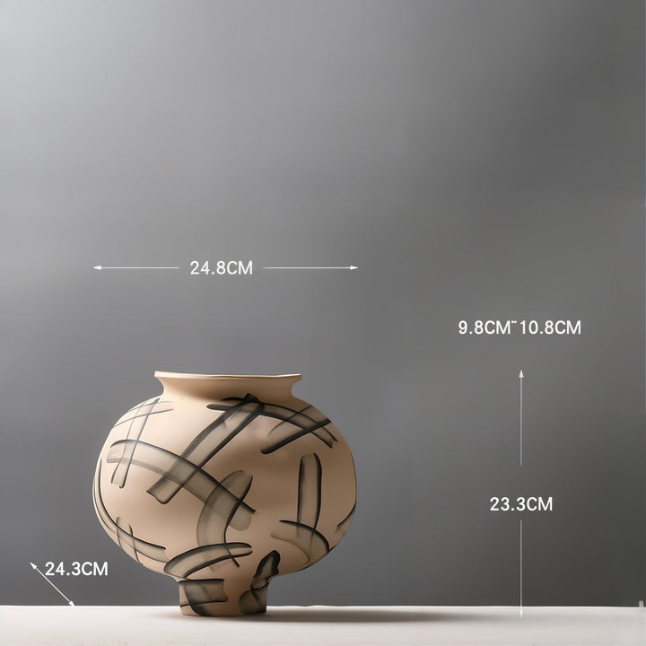 Ceramic Vases - Decorative Vases showcased in a modern minimalist design, featuring a unique patterned ceramic surface.
