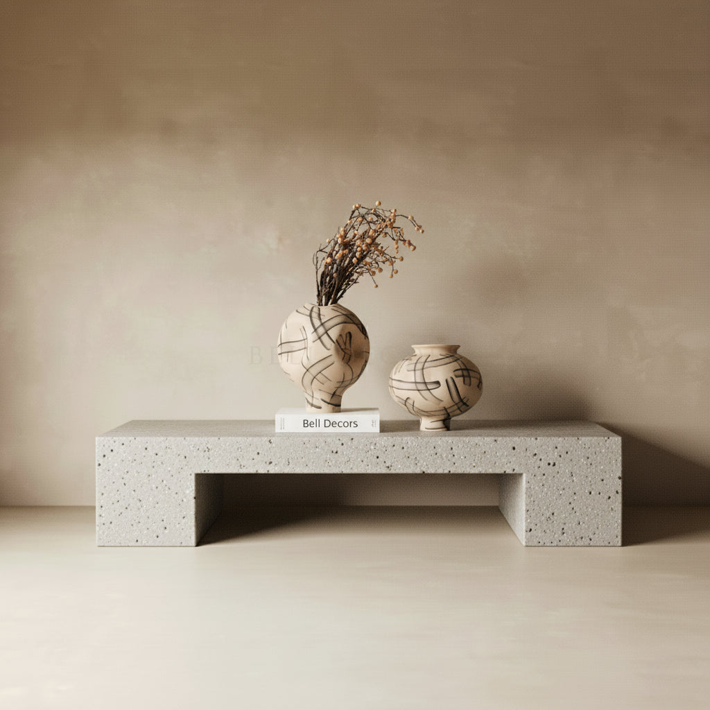 Ceramic Vases - Decorative Vases displayed on a minimalist table with floral arrangements and modern decor accents.