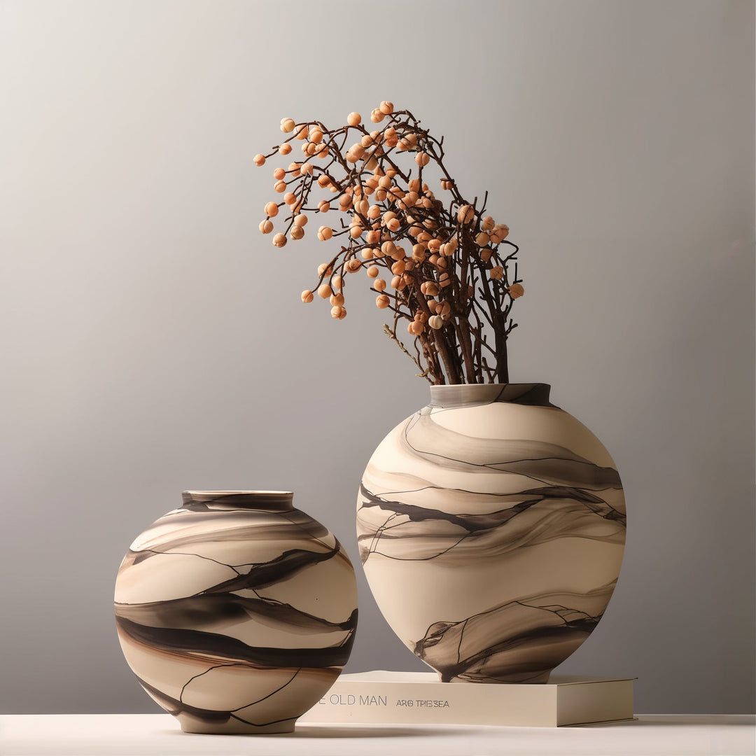 Decorative Vases - Ceramic Vases showcasing elegant design with decorative branches.