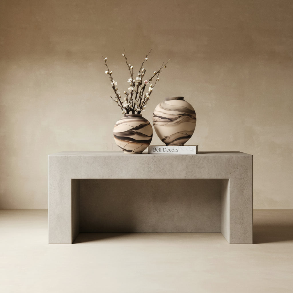 Decorative Vases - Ceramic Vases with stylish floral arrangement on a minimalist table.