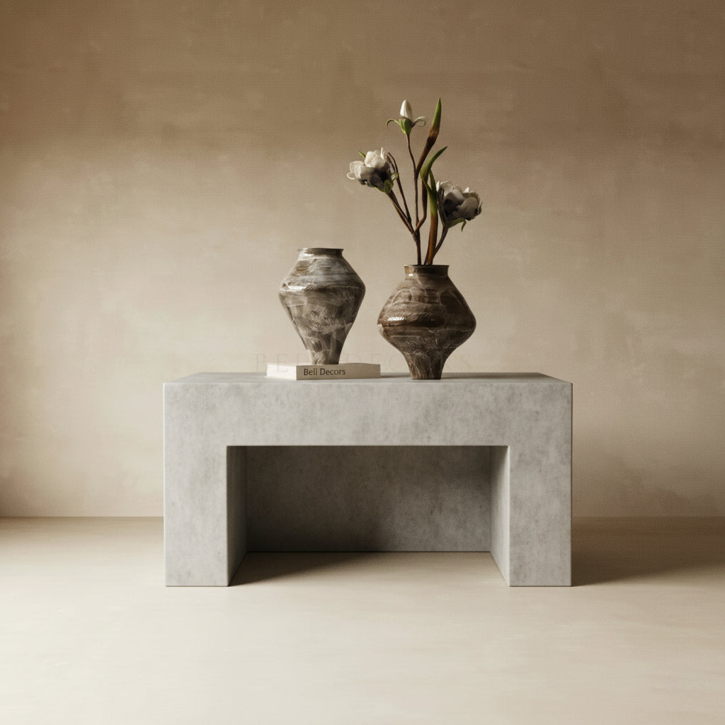 Flower Vase - Decorative Vases displayed on a minimalist table with flowers, enhancing rustic elegance in interiors.