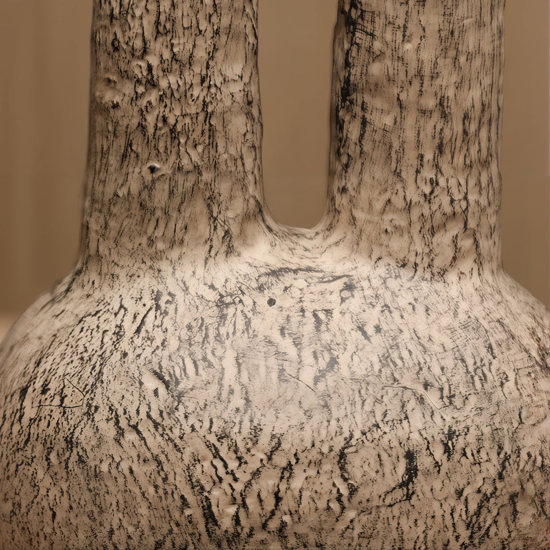 Personal Ornamentation - Brown Ornaments handcrafted ceramic with textured bark-like design.
