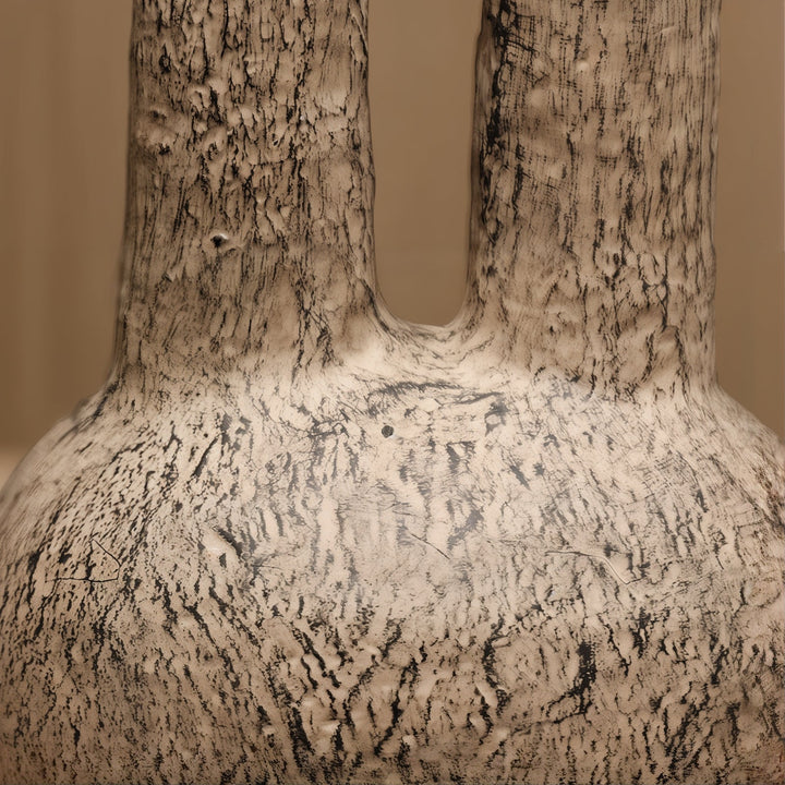 Personal Ornamentation - Brown Ornaments handcrafted ceramic with textured bark-like design.