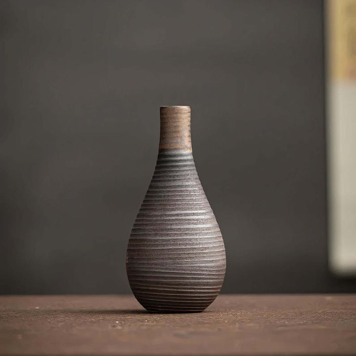 Ceramic Vase Set | Stoneware Bud Vases — Wabi-Sabi Living Room Decor
