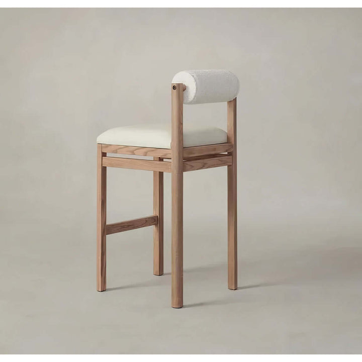 Wooden Bar Stool - Modern Bar Stools featuring a stylish design with boucle and leather for elegant seating.