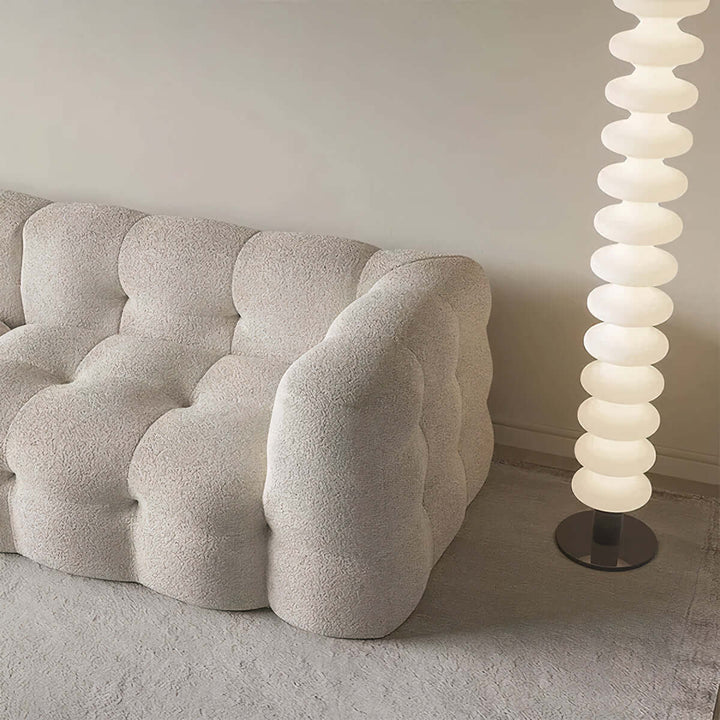 Cloud Sofa - 3 Seater Sofa showcasing its unique round shapes and soft fabric design.