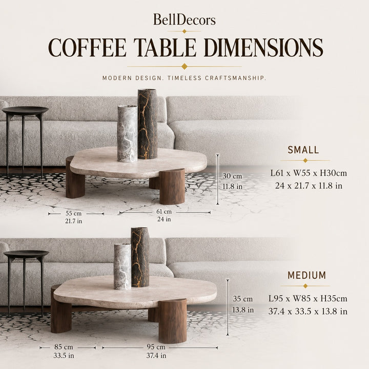 Travertine Coffee Table | Oval Coffee Table — Organic Modern Living Room