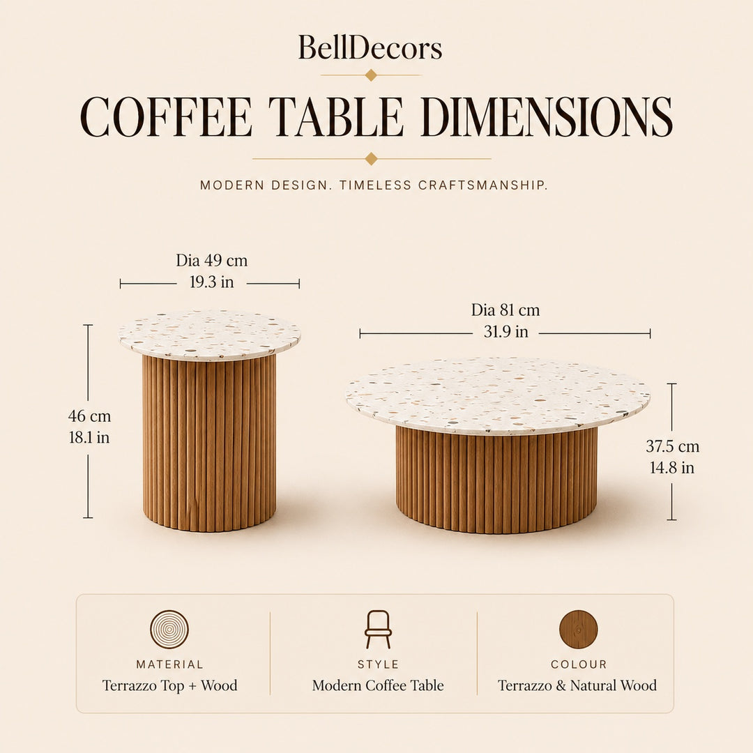 Terrazzo Coffee Table | Round Coffee Table — Organic Modern Living Room