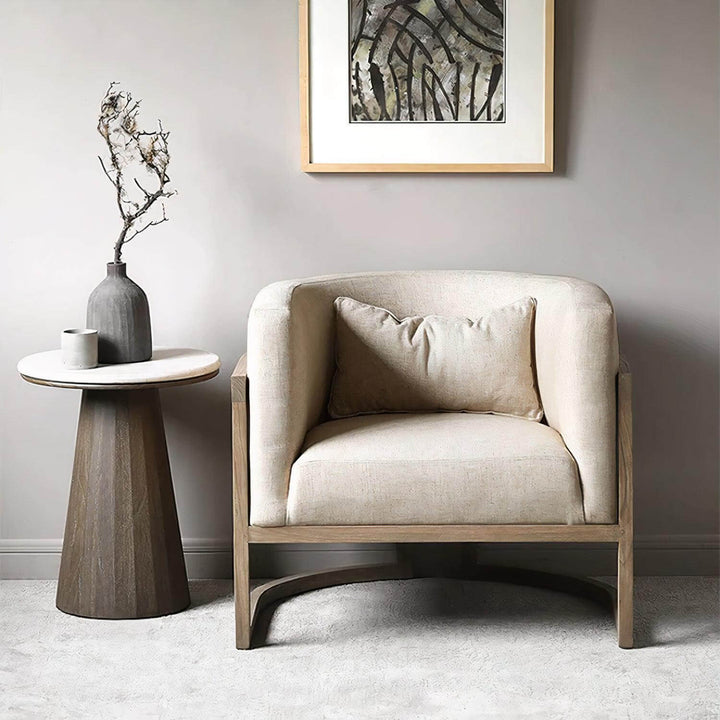 Lounge Chair - Comfortable Reading Chair in a modern setting with neutral tones and soft upholstery.