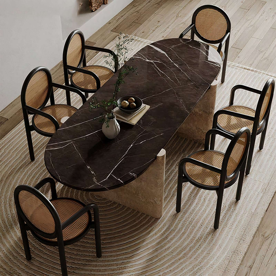 Marble Dining Table Set For 6 - Contemporary Dining featuring elegant marble top and stylish seating.