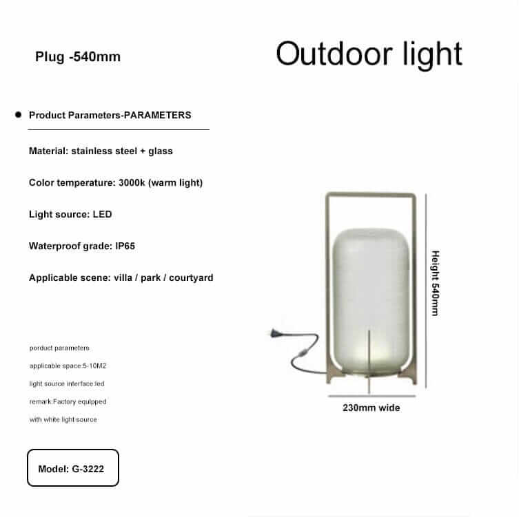 Outdoor Floor Lamp | Cordless LED Garden Lantern — Modern Patio Light