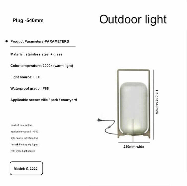 Outdoor Floor Lamp | Cordless LED Garden Lantern — Modern Patio Light