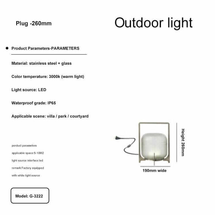 Outdoor Floor Lamp | Cordless LED Garden Lantern — Modern Patio Light