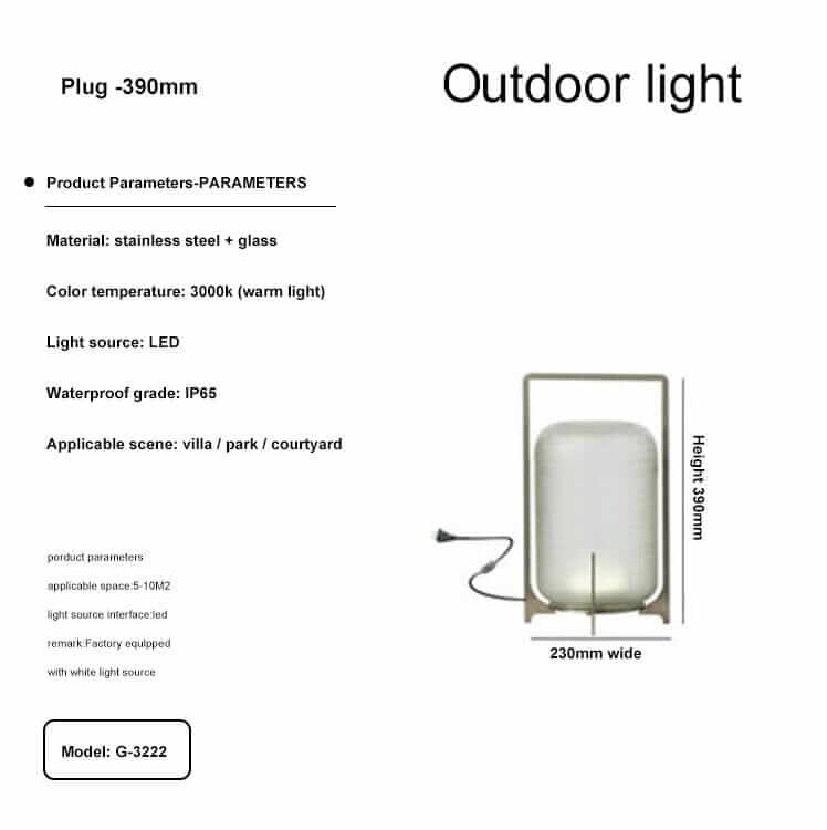 Outdoor Floor Lamp | Cordless LED Garden Lantern — Modern Patio Light