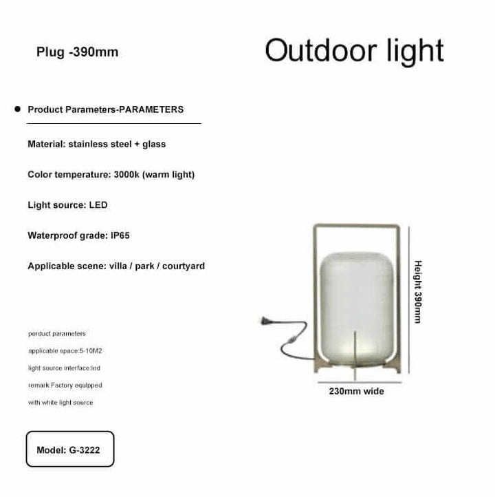Outdoor Floor Lamp | Cordless LED Garden Lantern — Modern Patio Light