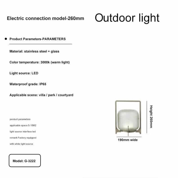 Outdoor Floor Lamp | Cordless LED Garden Lantern — Modern Patio Light