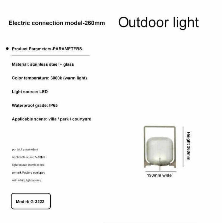 Outdoor Floor Lamp | Cordless LED Garden Lantern — Modern Patio Light