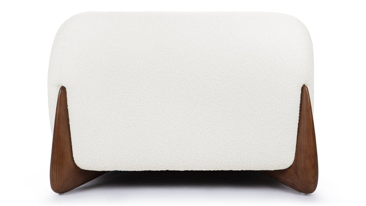 Boucle Sofa | Cream Couch With Wood Legs — Organic Modern Living Room