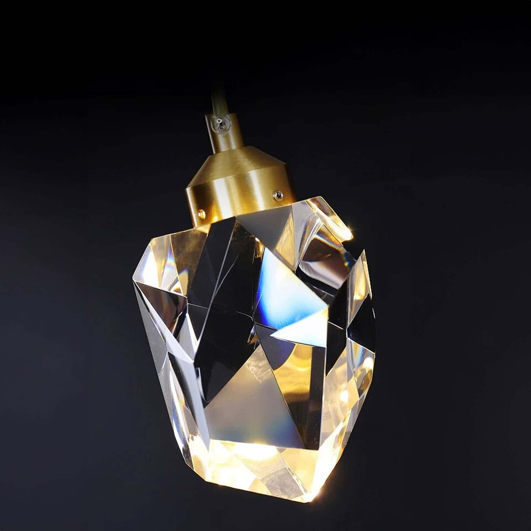Crystal Chandelier | Brass Cluster Ceiling Light — Mid-Century Stairwell