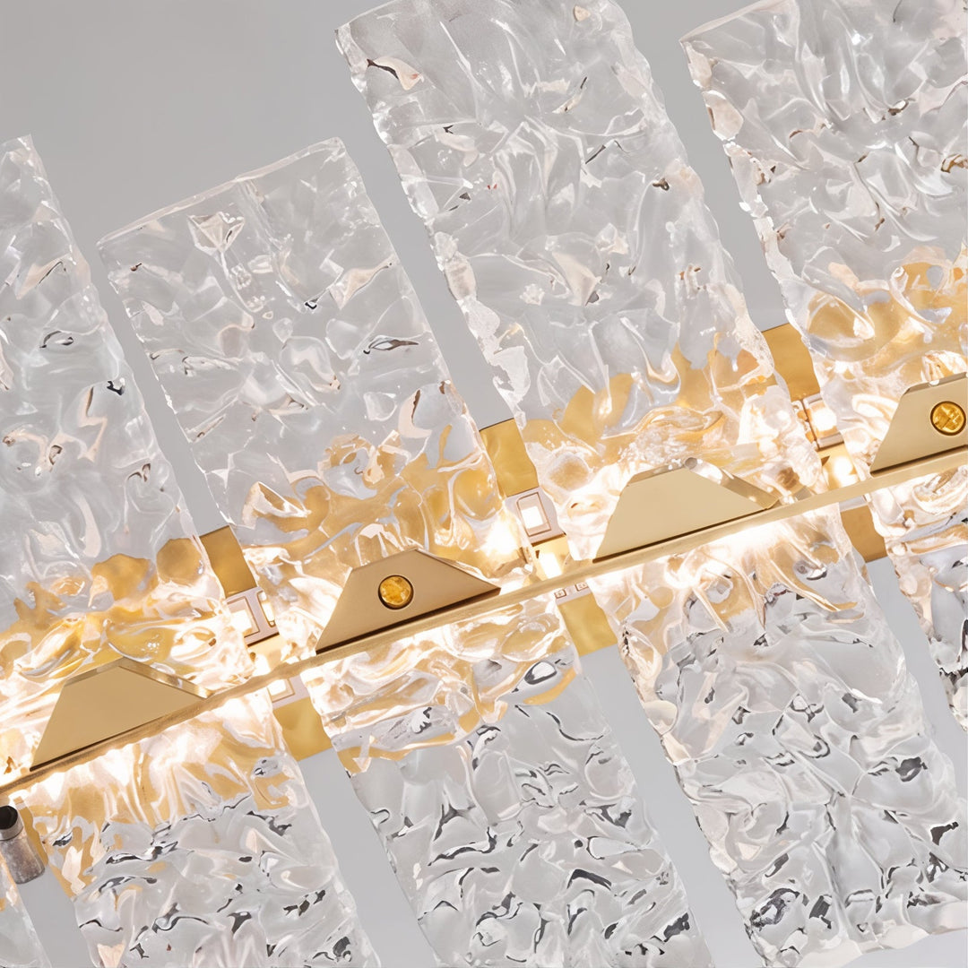 Gold Chandelier - Linear Chandelier featuring exquisite glass elements and a radiant gold finish.