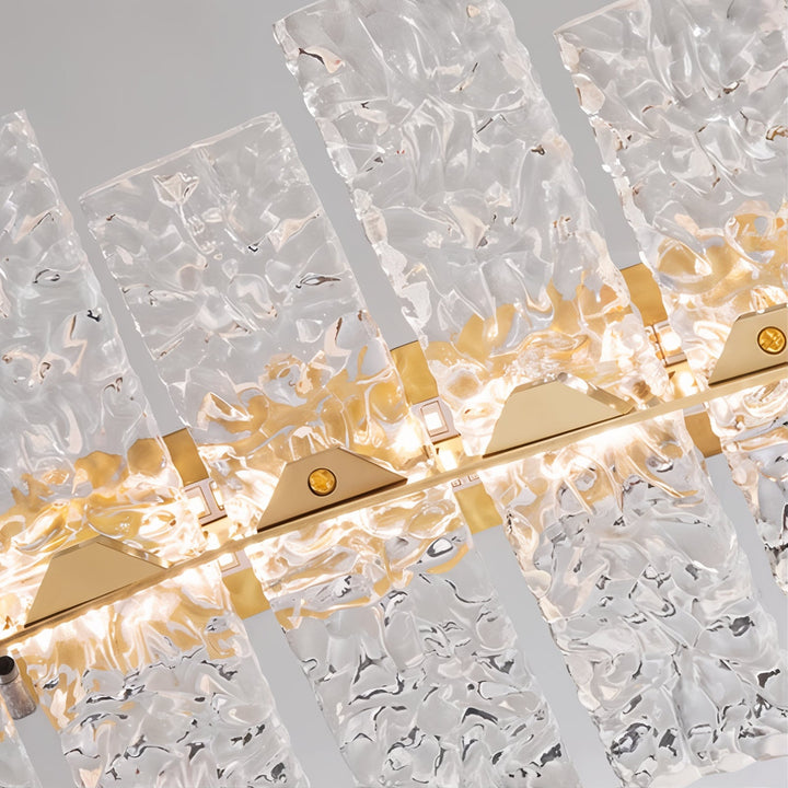 Gold Chandelier - Linear Chandelier featuring exquisite glass elements and a radiant gold finish.