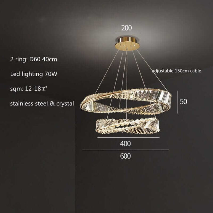 Elegant gold chandelier with crystal accents and adjustable cable for luxurious lighting.