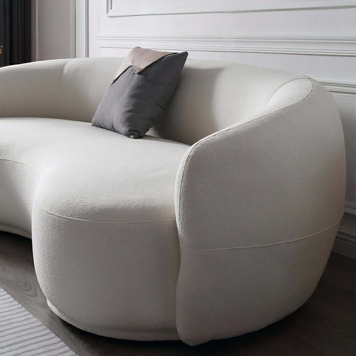 Curved Sofa - Living Room Sofa Set with plush design and neutral-toned fabric, perfect for modern home decor.