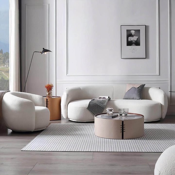 Curved Sofa - Living Room Sofa Set in a modern, inviting design with plush seating and neutral tones.